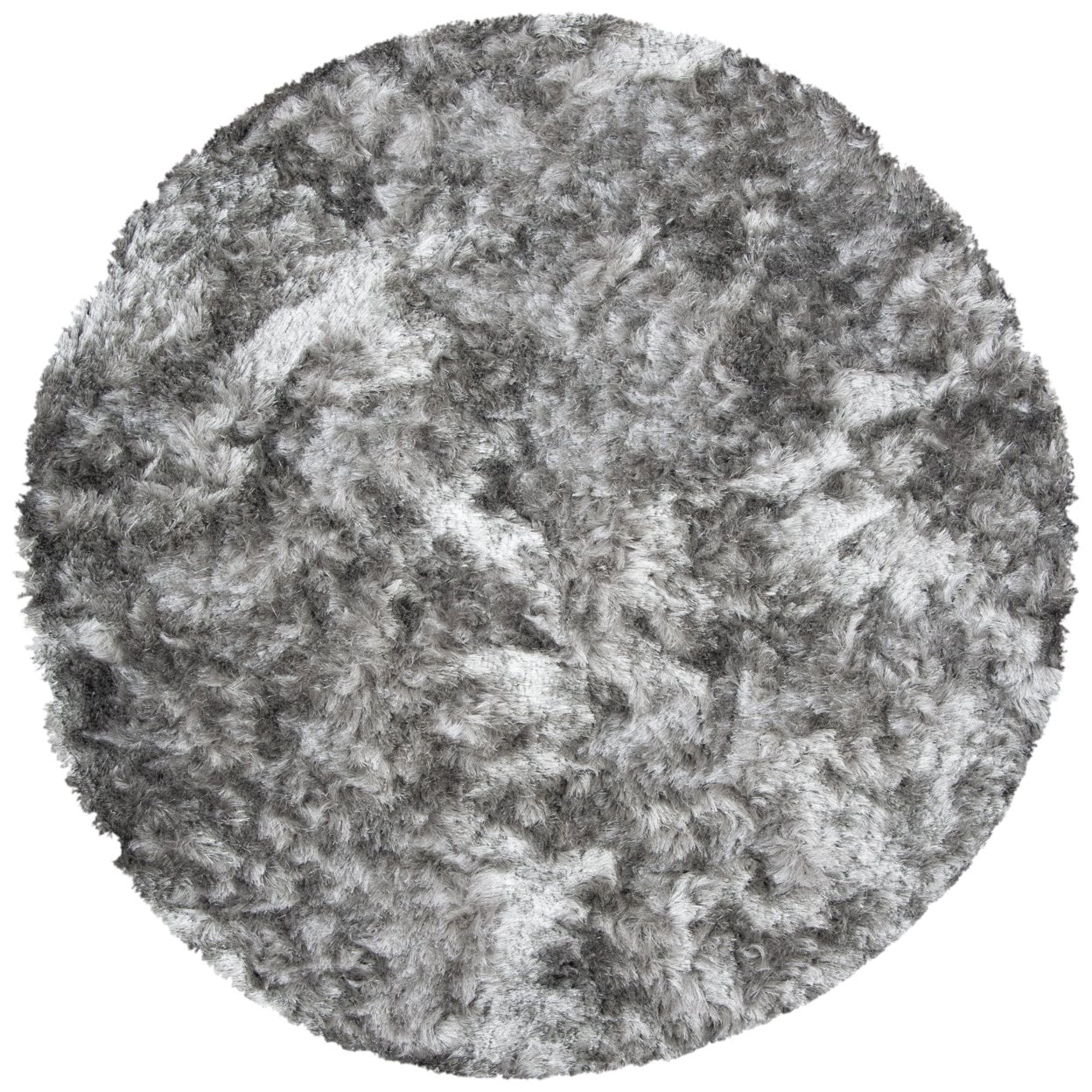 SAFAVIEH Ocean Amyas Solid Shag Area Rug, Silver, 8' x 8' Square