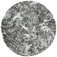 thumbnail image 3 of SAFAVIEH Ocean Trellis Solid Plush Polyester Shag Area Rug, Silver, 4' x 4' Round, 3 of 11