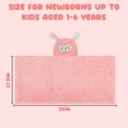 BIG ELEPHANT Unisex Baby Hooded Bath Towel, Toddler Soft Absorbent Animal Bathrobe with Ears 2