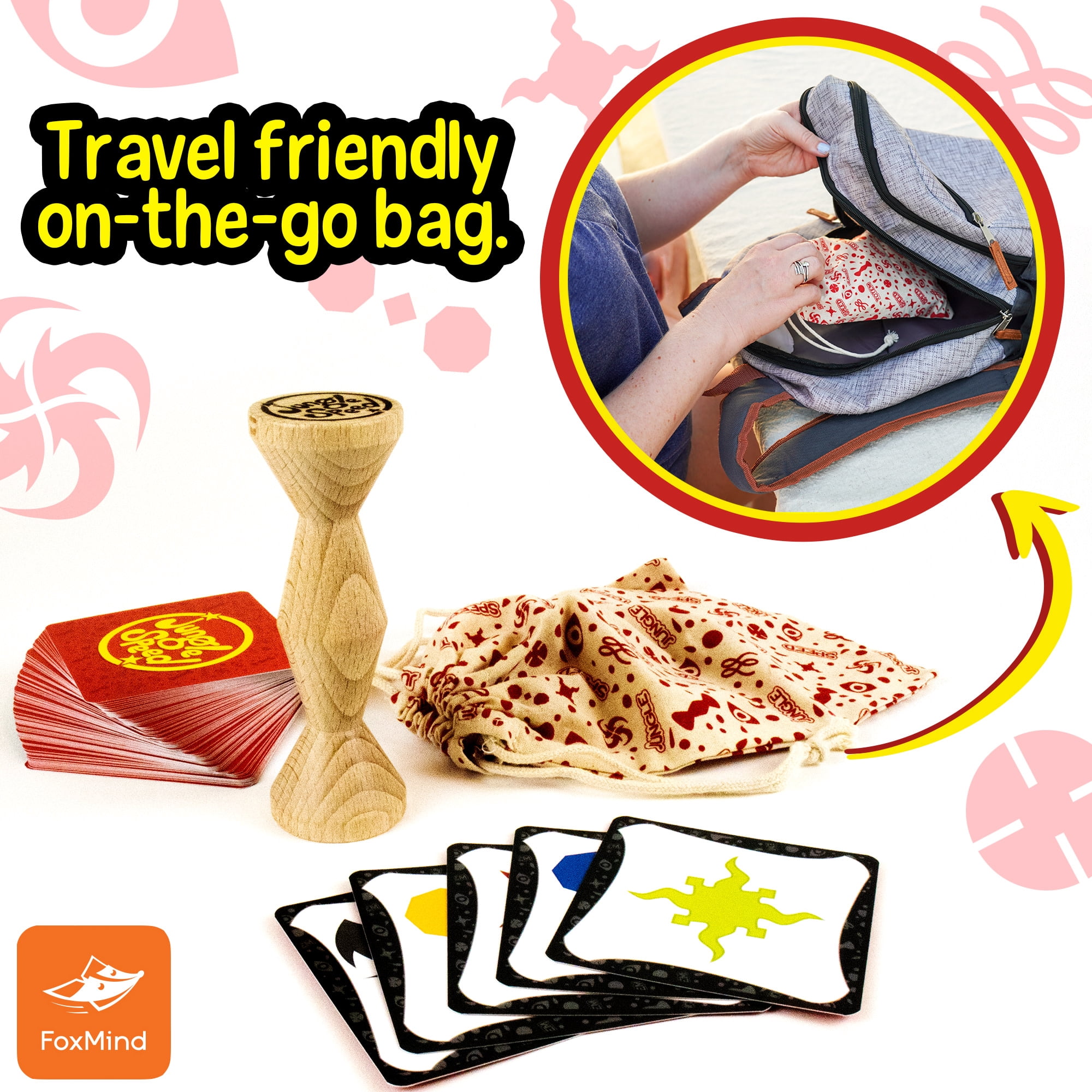 Foxmind Games: Jungle Speed - Eco Edition - Match Cards & Grab The Totem First, Family Game Night Of Observation & Reflexes, Kids 7+, 2-10 Players