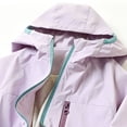 thumbnail image 2 of BCSIOAOI Girls Sweater,Hooded Elastic Cuffs Zipper Windproof Outdoor Jacket with Pockets Purple 5-6 Years, 2 of 6