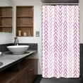 thumbnail image 4 of Pink Stall Small Boho Half Size Dorm Shower Curtain 36x72 Inch Girl Girly Chevron Herringbone Geometric RV Single Narrow Tiny Walkin Stand Up Decor Fabric Bathroom Set Polyester Waterproof, 4 of 6
