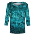 thumbnail image 5 of VBVC Women's 3/4 Sleeve Vintage Floral Tops,Ladies Lightweight Pullover,Workout T-Shirts for Women,Multicolor,Size XXL, 5 of 6