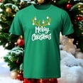 thumbnail image 3 of Playera Con Estampado De Merry Christmas Con Cuernos De Reno Color Verde Talla Grande Marca Emil SaEs, 3 of 4
