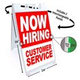 thumbnail image 2 of Now Hiring Customer Service (24" X 36") Deluxe A-Frame Signicade, Includes Decal Applied To Stand, 2 of 4