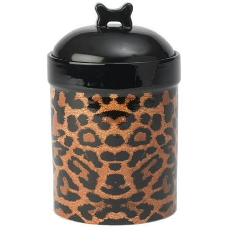 PetRageous Leopard Treat Jar for Pets, 8-Inch
