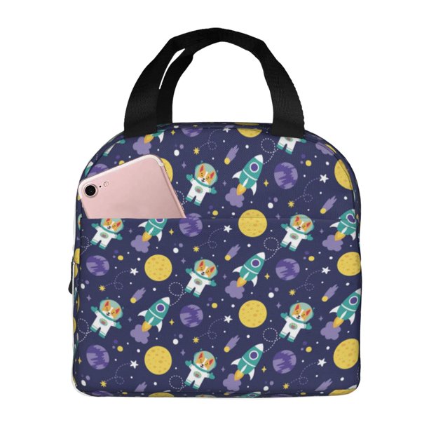 Disketp Astronaut Corgi Bolsa Térmica para Almuerzo para Hombre y Mujer, Ideal para Trabajo, Senderismo y Picnic