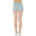 thumbnail image 2 of ToBeInStyle Women's Drawstring Dolphin-Hemmed Shorts - Heather Grey/Lemon - Medium, 2 of 7