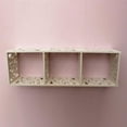 thumbnail image 5 of Fithood Wood-plastic Board Three lattices Carved Overhead Storage Rack White, 5 of 5