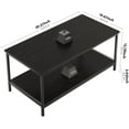 thumbnail image 3 of Black Coffee Table for Living Room Modern Rectangle 2-Tier Coffee Tables with Storage Industrial Wood Center Table Black, 3 of 6