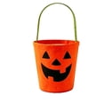 thumbnail image 2 of Halloween Treat Bag, Orange Pumpkin Candy Tote Bucket, Portable Felt Basket for Halloween Party Favor Supplies, 2 of 7