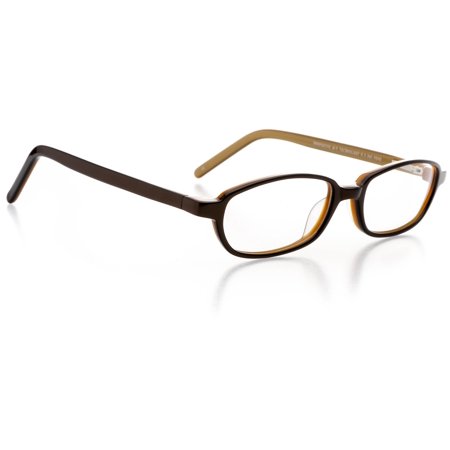 Optical Eyewear - Oval Shape, Plastic Full Rim Frame - Prescription Eyeglasses RX, Satin Bronze
