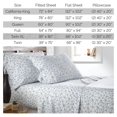 thumbnail image 7 of Geometric Maze Collection, 4-Piece King Size Fitted Sheet and Pillow Cases and Flat Sheet, 14-Inch White King Size Sheets Deep Pocket Set, White Sheets with Blue Pattern, 7 of 7