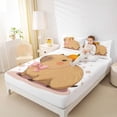 thumbnail image 3 of Erosebridal Cartoon Bow Capybara Bed Sheets 4pcs For Boys Girls,Cute Pink Bow Knot Animal King Sheets For Kids,Ultra Soft Home Decor, 3 of 5