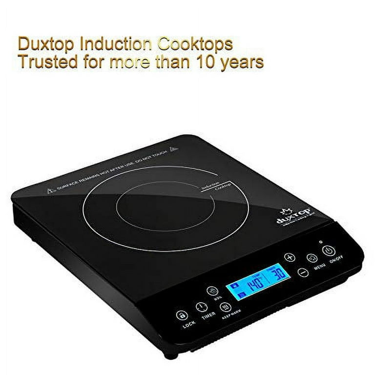 Duxtop Portable Induction Cooktop, Countertop Burner Induction Hot Plate  with LCD Sensor Touch 1800 Watts, Silver 9600LS/BT-200DZ