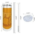 thumbnail image 3 of Horse 20 Oz Skinny Tumbler, Farrier Placing of Shoes on Hoof of Horse Round Frame Line Drawing Illustration, Leak-Proof Straw Lid and Brush Vacuum Insulated for Outdoor Use, Orage Dark Brown, 3 of 6