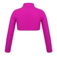 thumbnail image 2 of Hansber Kids Girls Sportswear Athletic Long Sleeve Stretch Short Mock Neck T-Shirt Crop Top Workout Rose 16, 2 of 5