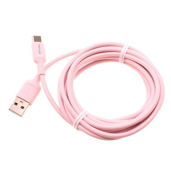 Pink 10ft Long USB-C Cable for T-Mobile REVVL 6 5G Phone - Charger Cord Power Wire Type-C Fast Charge Sync Y1R Compatible With REVVL 6 5G Model