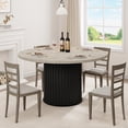 thumbnail image 1 of Gaderth 47" Round Dining Table For 4-6 People,Circle Kitchen Table,Farmhouse Round Dining Room Table,Wood Dinner Table With Sturdy Waveform Pedestal Base For Living Room Apartment,Table Only, 1 of 9