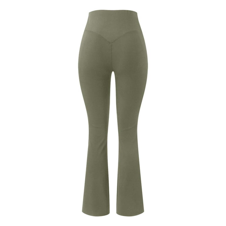  Criss Cross Yoga Pants for Women Tummy Control High Waisted Workout  Flare Petite Length Bootcut Leggings Fall Bottoms Non See Through Trousers  Squat Proof Gym Pants Army Green : Clothing, Shoes