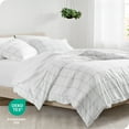 thumbnail image 5 of Bare Home Luxury Duvet Cover and Sham Set - Premium 1800 Collection - Ultra-Soft - Queen, Modern Plaid - White/Gray, 3-Pieces, 5 of 7