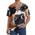 thumbnail image 1 of Fotbe Cow Camisa Estampada de Manga Corta para Hombre, Casual de Verano, Estilo Playero, Sin Arrugas-4X-Large, 1 of 5