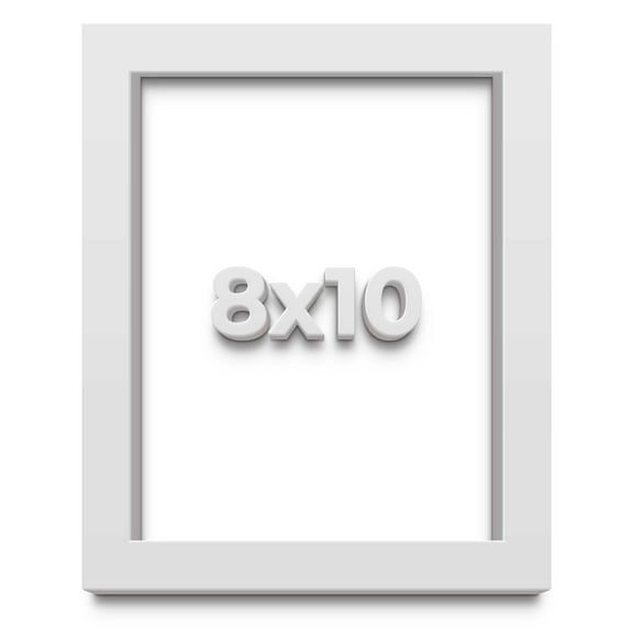 8x10 Shadow Box High Gloss White Display Frame | 1.625 Inches Deep | 1 Inch Moulding Width | Solid