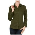 thumbnail image 3 of KOGMO Womens Basic Long Sleeve Button Down Shirts Office Work Blouse (S-3X), 3 of 7