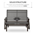 thumbnail image 6 of Demi Bonn 2-Person Outdoor Glider Bench, Patio Rocking Loveseat Chair with Powder Coated Steel Frame, Outdoor Glider Chairs for Backyard, Lawn, Garden and Porch, Gray, 6 of 11