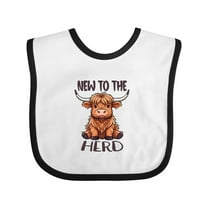Inktastic New to the Herd Highland Cow Boys or Girls Baby Bib