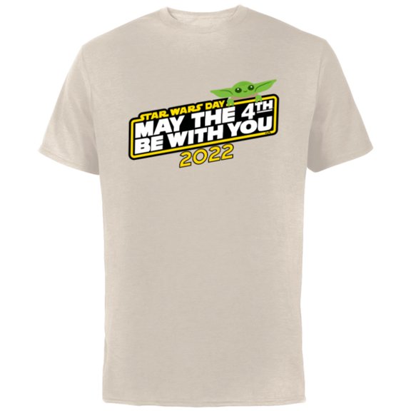 Star Wars Day Grogu May The 4th Be With You 2022 - Short Sleeve Cotton T-Shirt for Adults - Customized-Natural