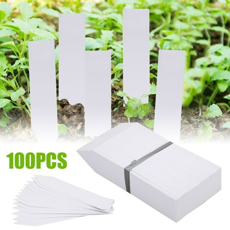 TSV 300/200/100Pcs Plant Labels Plant Tree Tags Plastic Wrap Around Waterproof Nursery Garden Labels Stakes Markers Reusable (10x2cm, white)