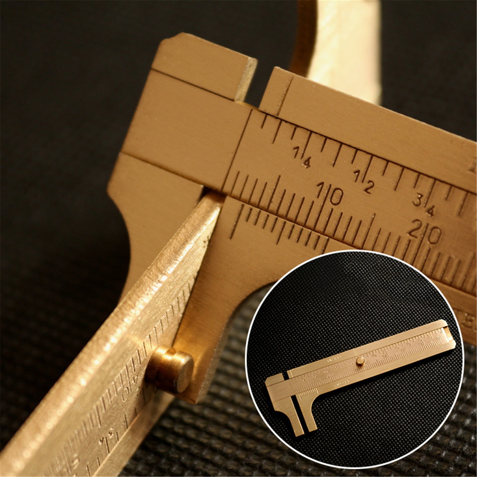 80mm 3.15Inch Mini Brass Solid Sliding Gauge Vernier Caliper Fine Ruler