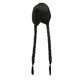 thumbnail image 3 of Peluca de cosplay negra trenzada con flequillo, 50 cm, sintético, calor, 3 of 3