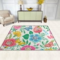 thumbnail image 3 of SKYSONIC Area Rug Pad Bright Floral Butterfly Flowers Nursery Rugs Floor Mat for Kids Playing Room Living Room Bedroom, 80 x 58 inch, 3 of 6