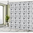 thumbnail image 4 of Ambesonne Grey Shower Curtain, Seaweed and Coral Pattern Art, 69"Wx75"L, Dark Taupe and White, 4 of 4
