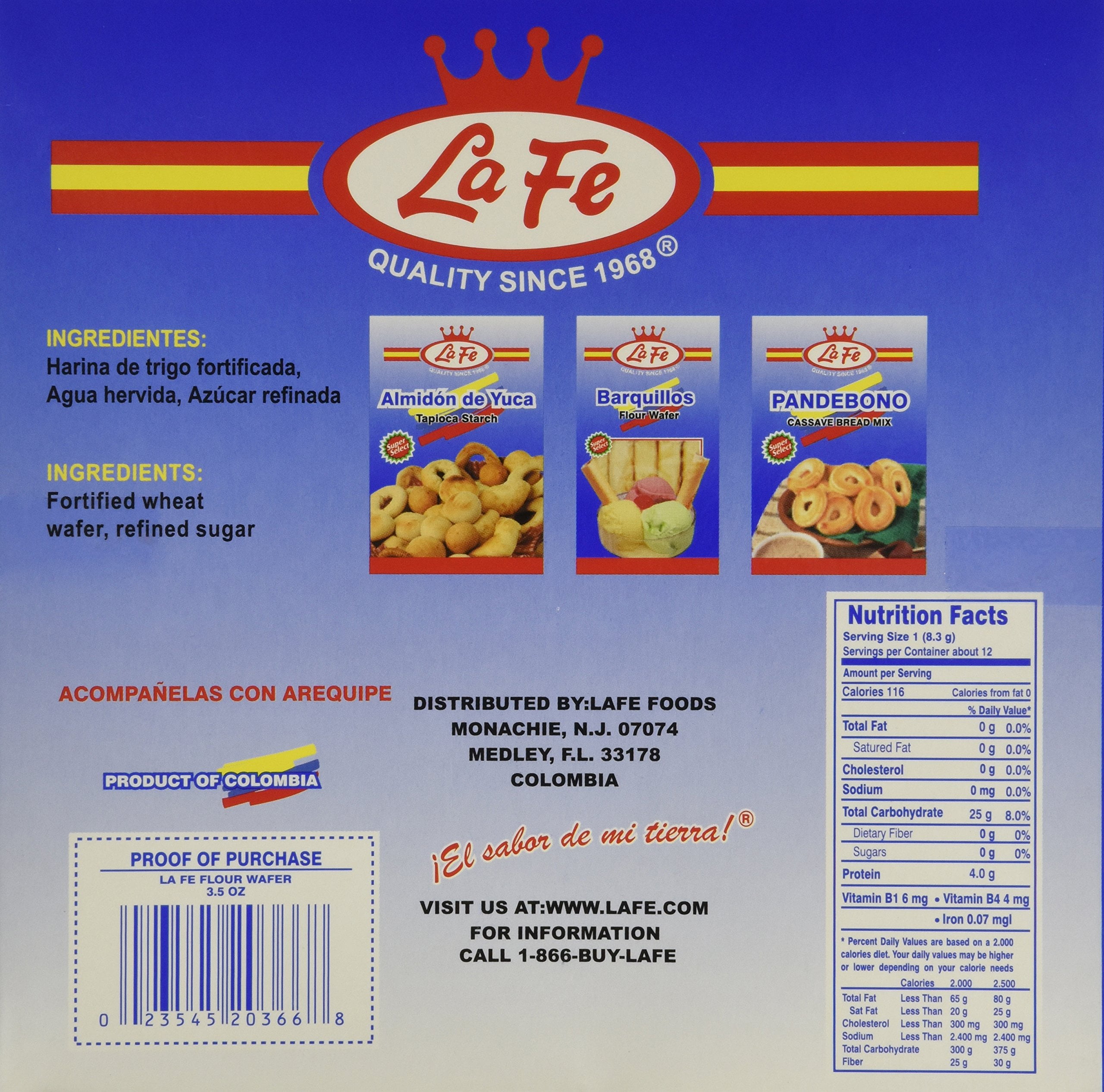 La Fe Obleas Authentic Mexican Flour Wafers, Regular Size, 12 Pack