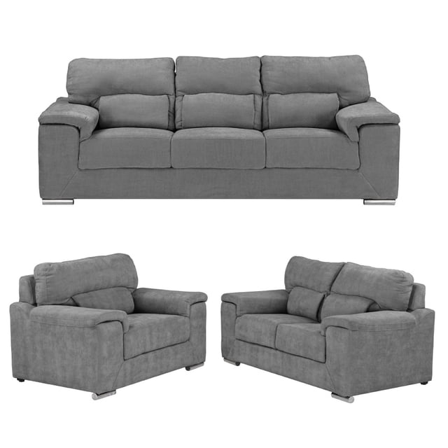 Sala 3-2-1 TRINITY Kaizen (Sofa, Love y Sillon) Gris Oscuro para Sala