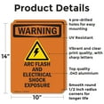 thumbnail image 2 of (2 Pack) ARC Flash And Electrical With Symbol OSHA Warning Sign 10 Inch X 14 Inch Indoor / Outdoor Rust-Free Aluminum Metal Signs for Workplace, Workshop, and Construction Site, Made in, 2 of 8