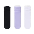 thumbnail image 7 of LJEFF Girls 3PC Ruffle Trim Knee High Socks, Anti-Slip Sweat-Wicking Cute Stretch Gift Kids Sport Stockings Purple Size 6-14T, 7 of 7