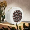 thumbnail image 6 of Naloa Houndstooth Green Red Round Jewelry Box, Travel Jewelry Organizer, 3.9 x 3.9 x 2in Jewelry Storage Box for Women-White, 6 of 7