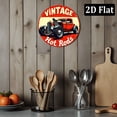 thumbnail image 5 of 1pc Vintage Red Car Round Aluminum Metal Sign - Cool Retro Wall Decor for Home, Garage, Dining Room, Cafe, Signs, Metal Wall Decor, Perfect for Room Decor 8*8inch, 5 of 6