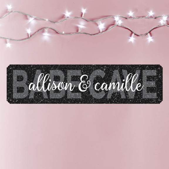 Babe Cave Metal Dorm Sign