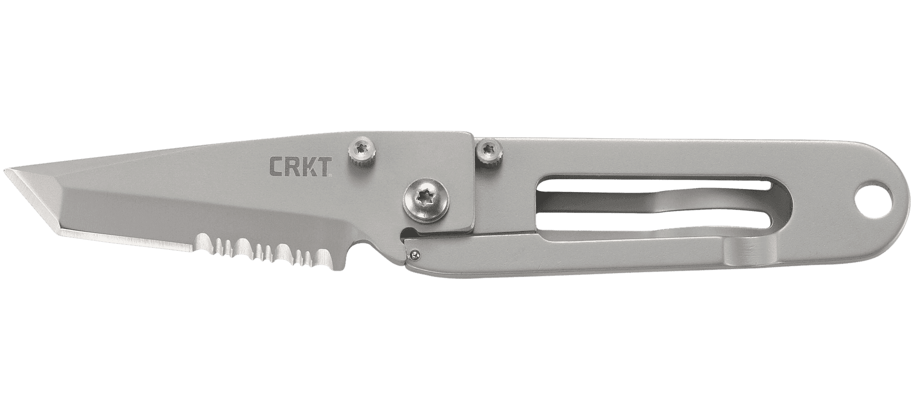 CRKT K.I.S.S. Everyday Carry EDC Pocket Folding Knife with Frame Lock: Stainless Steel Triple Point Serrations Blade, Stainless Steel Handle, 5510