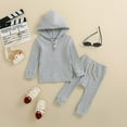 thumbnail image 5 of Fsqjgq Baby Boy Clothes 3-4 Years Pajamas Toddler Kids Babys Girls Boys Spring Winter Solid Warm Thick Long Sleeve Pants Hooded Hoodie Sweatshirt Set Outfits Clothes Set Christmas Pajamas For Kids, 5 of 9