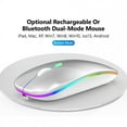thumbnail image 3 of 2.4G Wireless Mouse Usb Rechargeable Bluetooth RGB Silent Mouse with Backlight for Laptop iPad Black, 3 of 5
