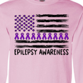 thumbnail image 4 of Inktastic Epilepsy Awareness Purple Ribbons and Flag Long Sleeve T-Shirt, 4 of 5