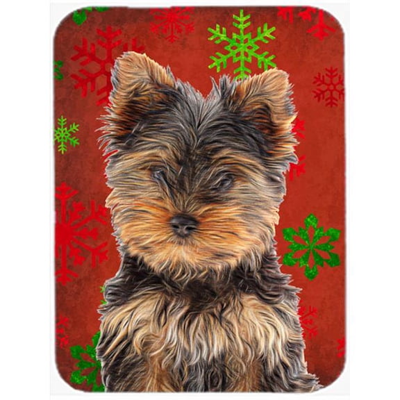 Carolines Treasures  Red Snowflakes Holiday Christmas Yorkie Puppy & Yorkshire Terrier Mouse Pad