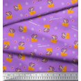 thumbnail image 2 of Soimoi Purple polyester Crepe Fabric Cheese Slice & Rats Kids Decor Fabric Printed Yard 42 Inch Wide, 2 of 3