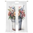 thumbnail image 6 of Spring Floral Sheer Curtains for Living Room Bedroom Summer Garden Flora Illustrations Sheer Curtains 96 Inch Long 2 Panels Set Light Filtering Curtain Window Treatments Drapes for Dining Room, 6 of 6